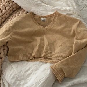 Acne studios cropped tan sweater